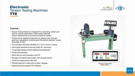 fie torsion testing machine|Model : TTE .